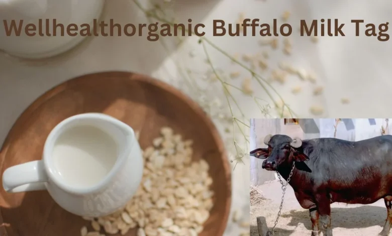 wellhealthorganic buffalo milk tag